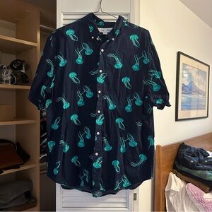 Old Navy Dark Blue Jellyfish Print Shirt